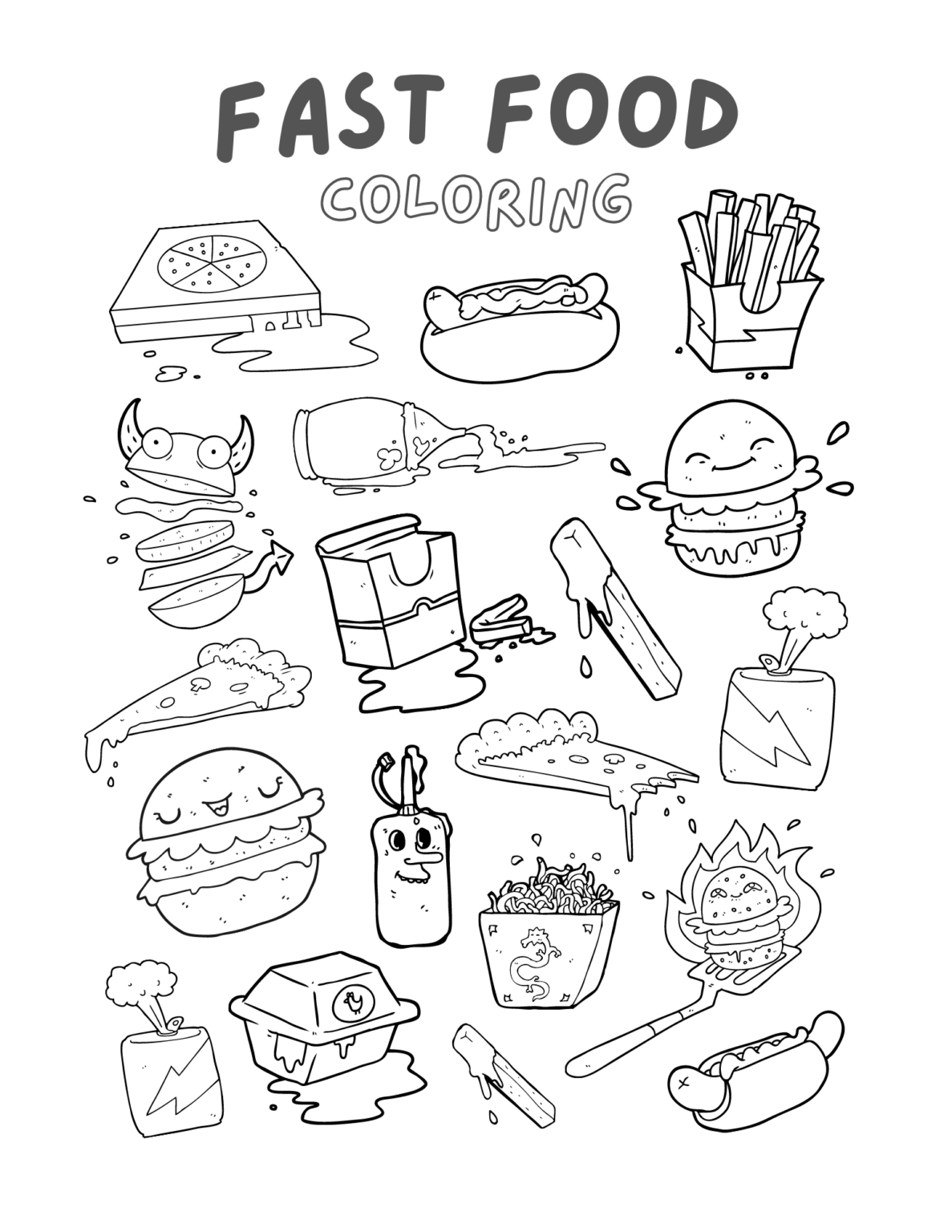 Fast Food Coloring Pages Printable Coloring Pages